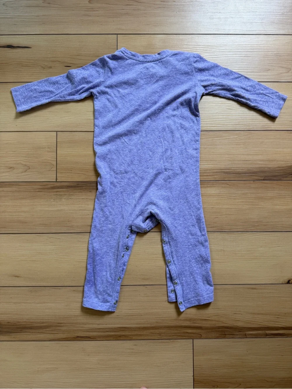 Primary Lavender Long-Sleeve One-Piece Bodysuit